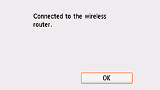 Completion screen (Connected to the wireless router.)